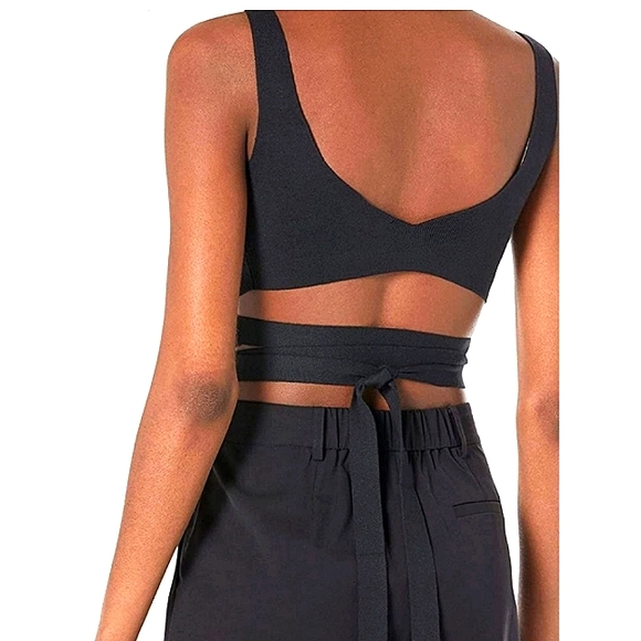 THE DROP MALIKA BLACK LIMITED EDITION WRAP AROUND SWEATER BRALETTE NWT SIZE XL - Picture 3 of 12